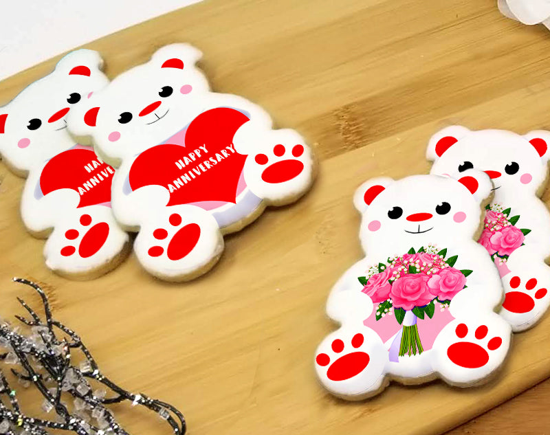 Anniversary Teddy Bear Cookies