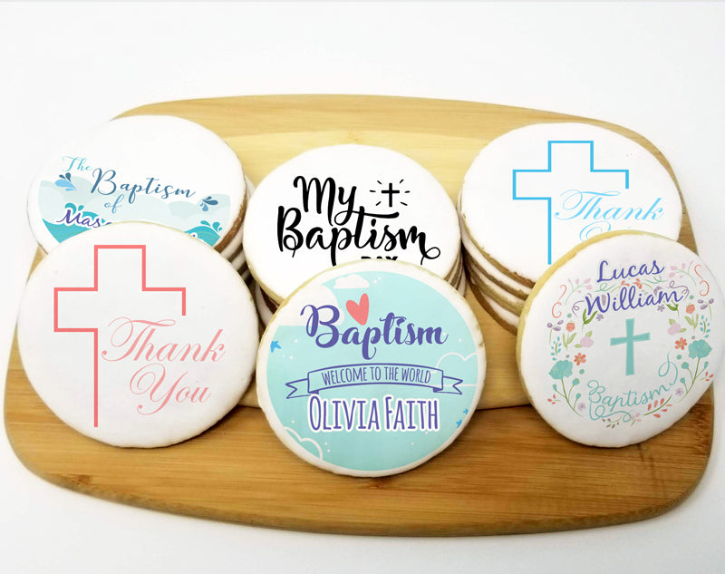 Baptism Round Sugar Cookies