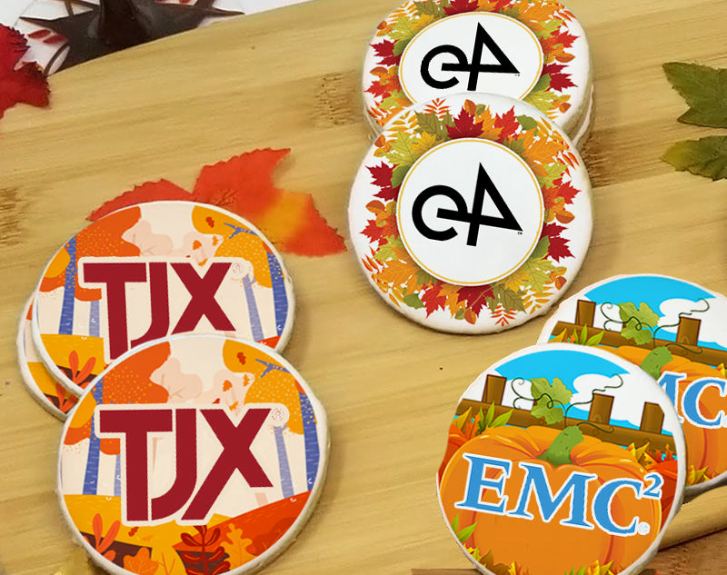 Fall Time Round Logo Sugar Cookies