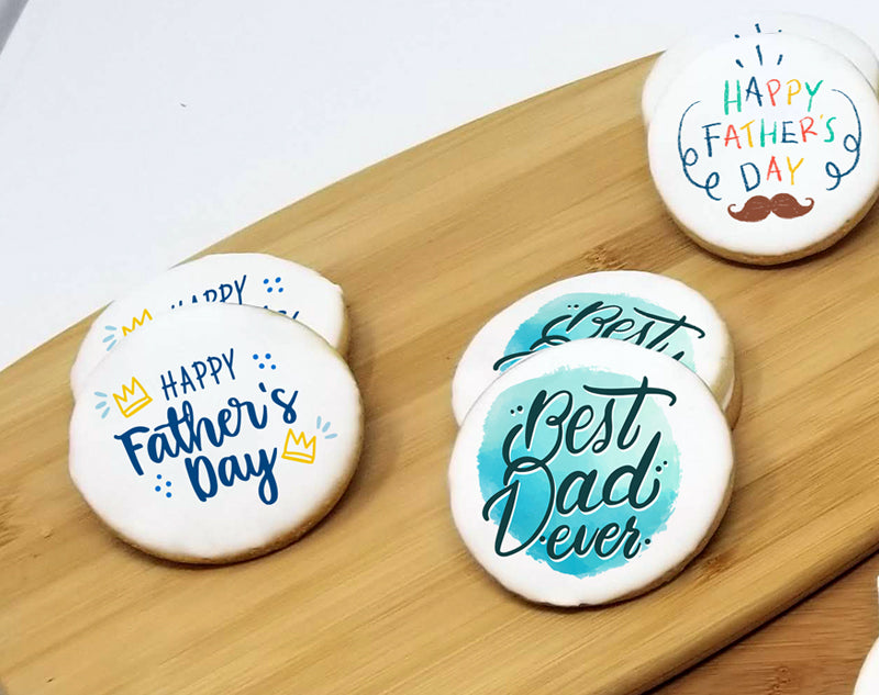 Father's Day Round Sugar Cookies