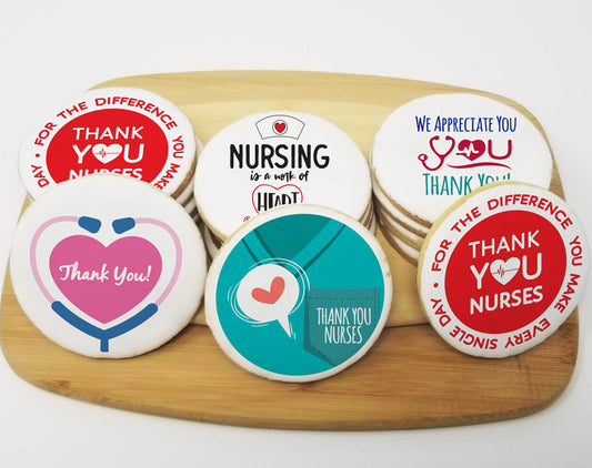 Thank You Nurses Round Sugar Cookies