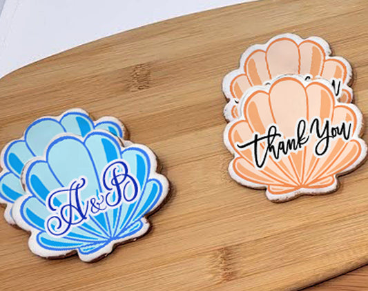 Seashell Wedding Sugar Cookies