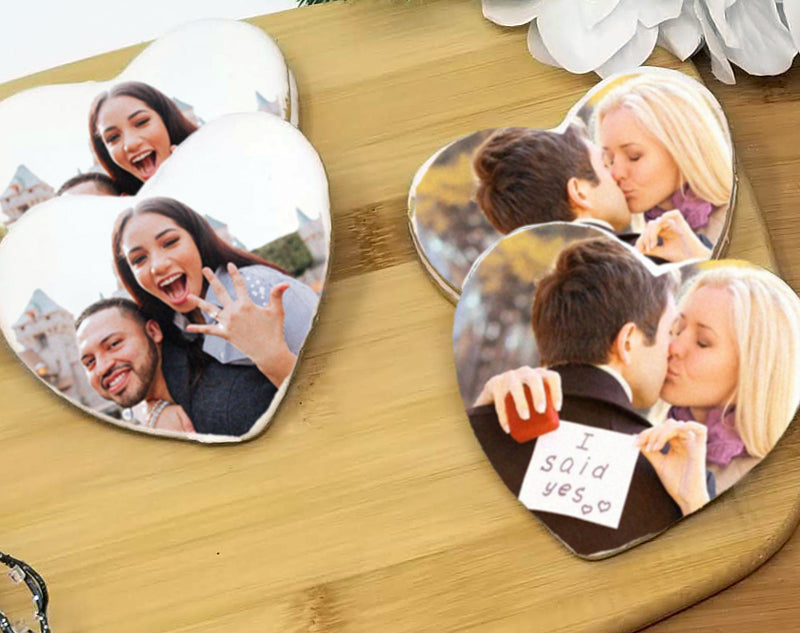 Wedding Heart Photo Sugar Cookies