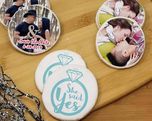 Wedding Round Photo Sugar Cookies