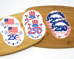 4th of July Round Sugar Cookie