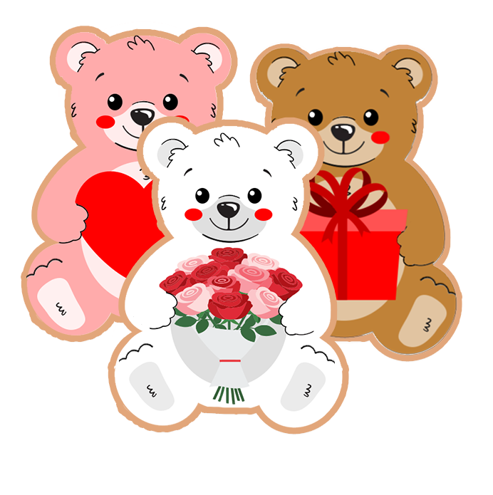 Anniversary Teddy Bear Cookies