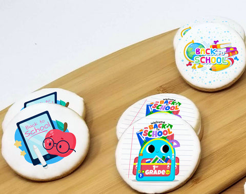 Back to School Round Sugar Cookies