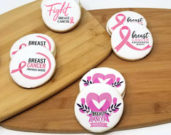Breast Cancer Round Sugar Cookies