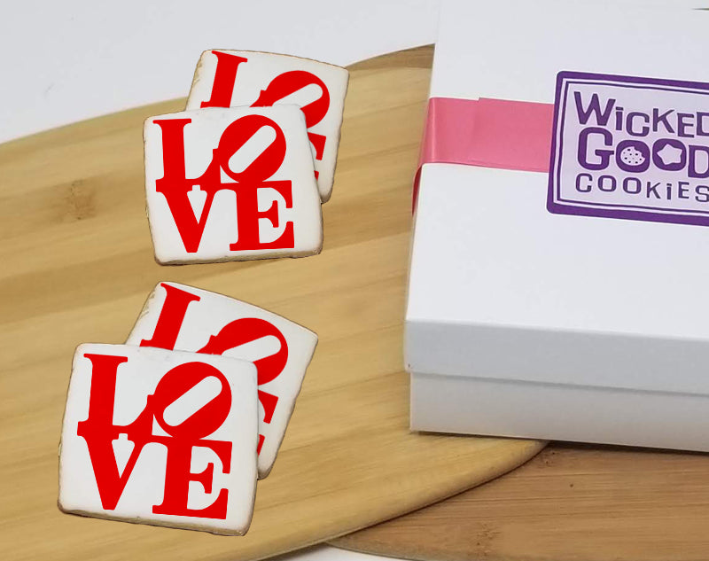Valentine's Day Square Sugar Cookie Gift Box