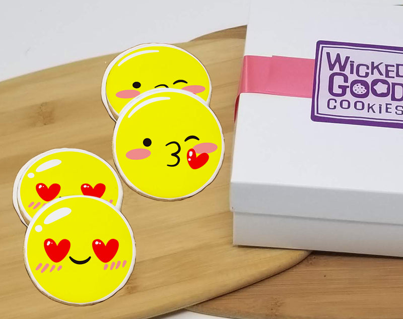 Valentine's Day Emoji Sugar Cookie Gift Box