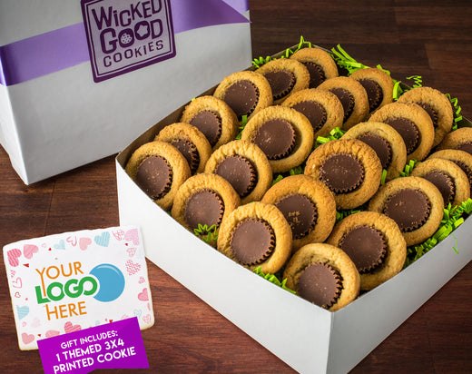 Valentine's Day Peanut Butter Puddle Cookie Gift Box