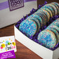 New Year Sprinkled Sugar Cookie Gift Box w/ 3x4 Rectangle Logo Cookie