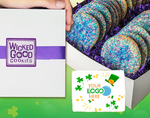 St. Patrick's Day Logo Sprinkled Sugar Cookie Gift Box