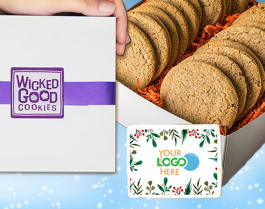 Winter Holiday Snickerdoodle Logo Cookie Gift Box w/ Printed 3x4 Rectangle