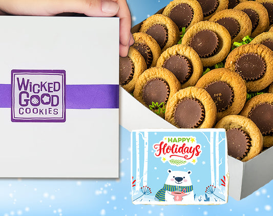 Winter Holiday Peanut Butter Puddle Cookie Gift Box