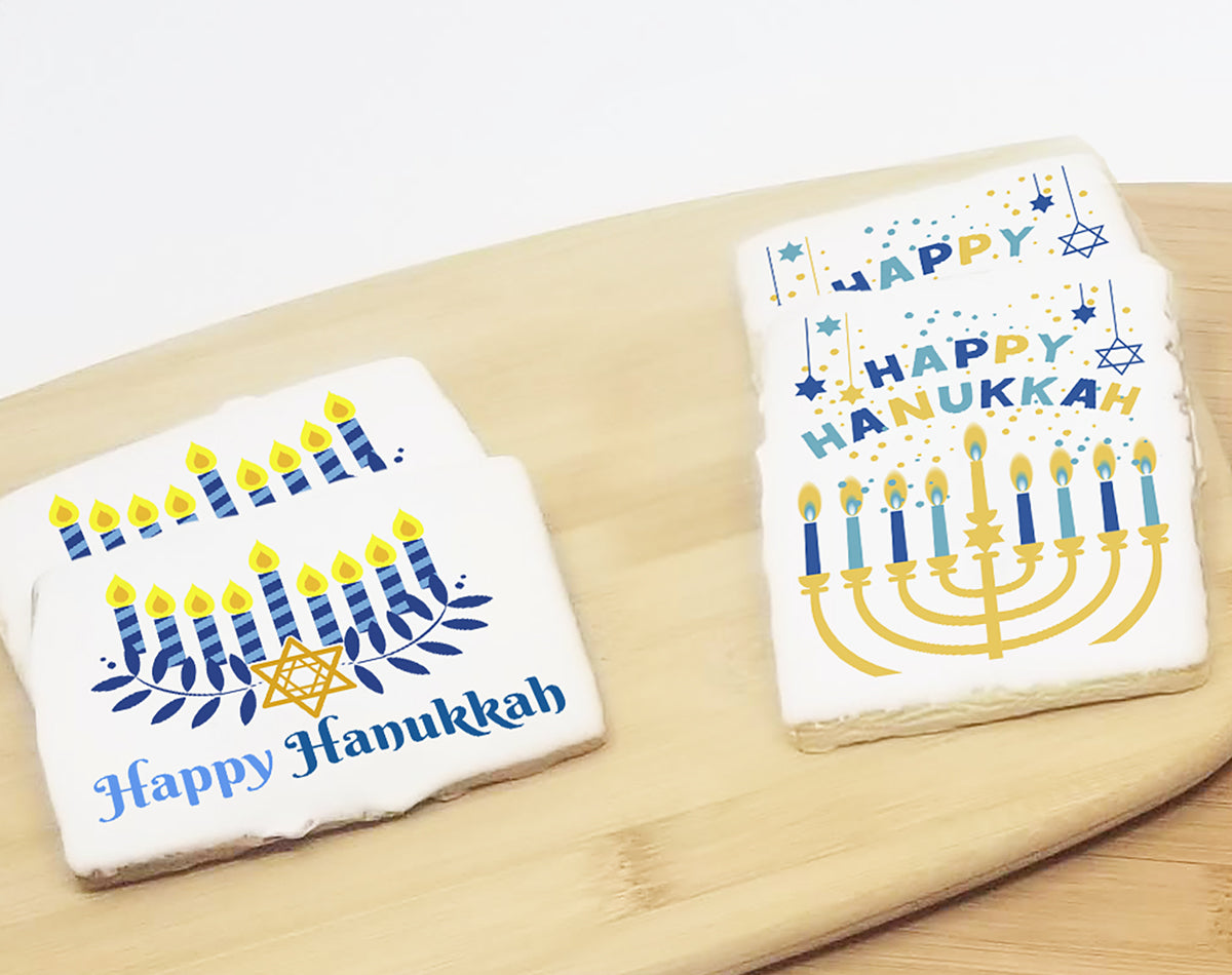 Hanukkah Rectangle Sugar Cookies