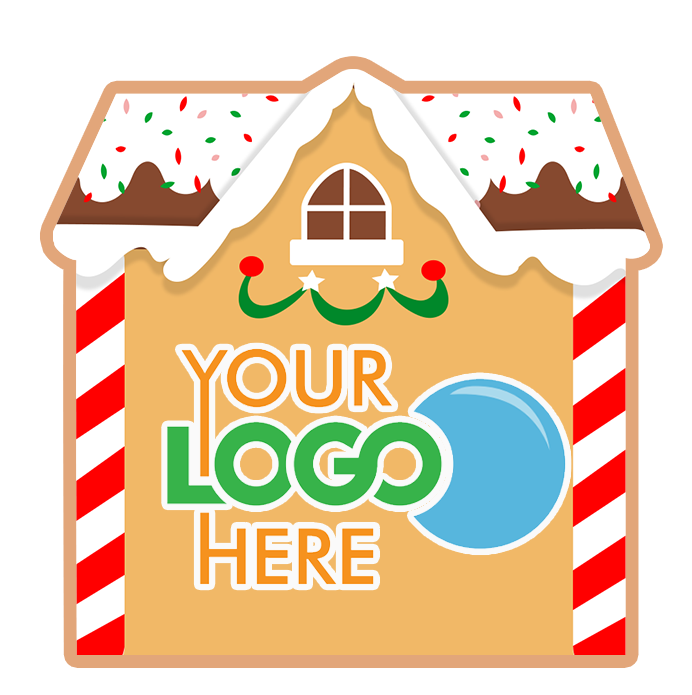 Gingerbread House Logo Cookies