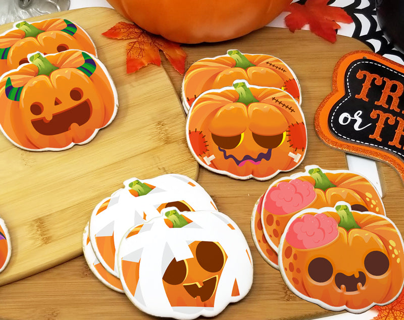 Jack-O-Lantern Pumpkin Sugar Cookies