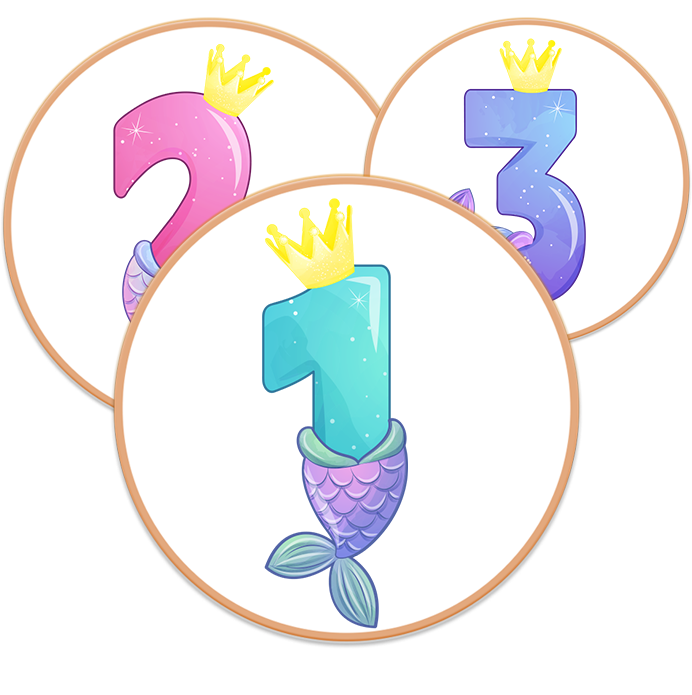 Mermaid Number Cookies