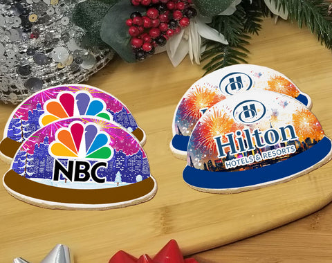 New Year Scene Logo Cookies
