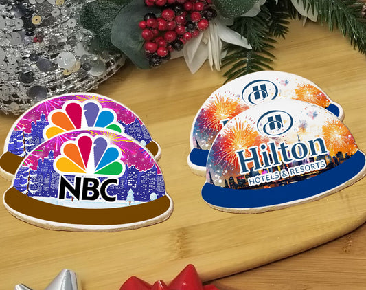 New Year Scene Logo Cookies