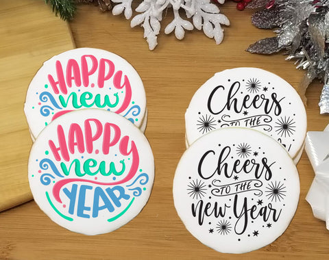 Happy New Year Round Cookies