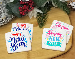 Happy New Year Square Cookies