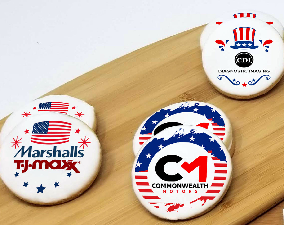 4th of July Round Logo Sugar Cookie