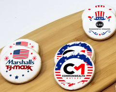 4th of July Round Logo Sugar Cookie