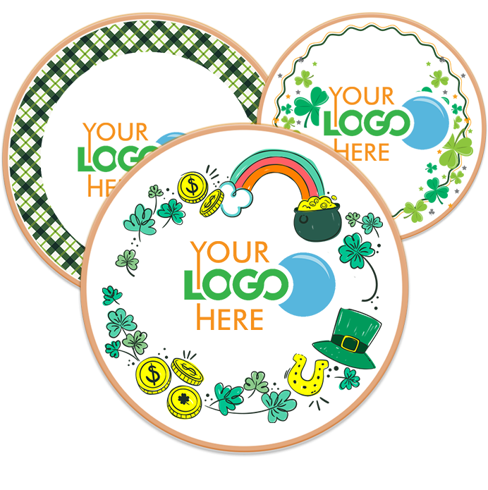 St. Patrick's Day Round Logo Cookies