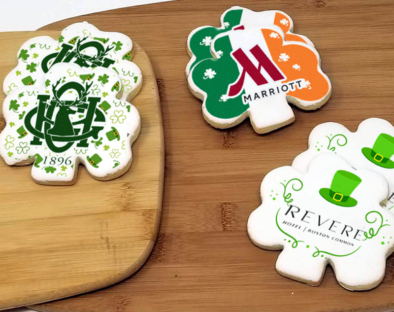 St. Patrick's Day Shamrock Logo Sugar Cookie