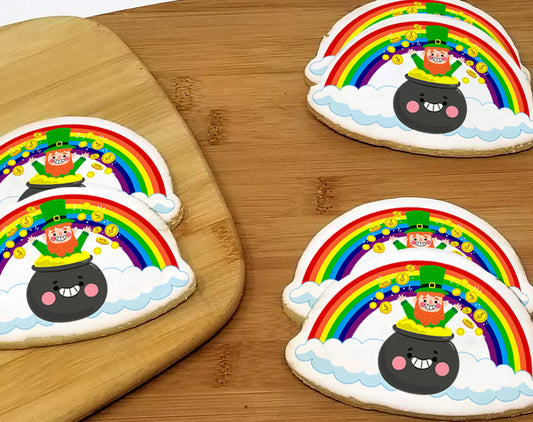 St Patrick's Day Rainbow Sugar Cookie