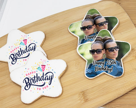 Birthday Star Photo Sugar Cookies