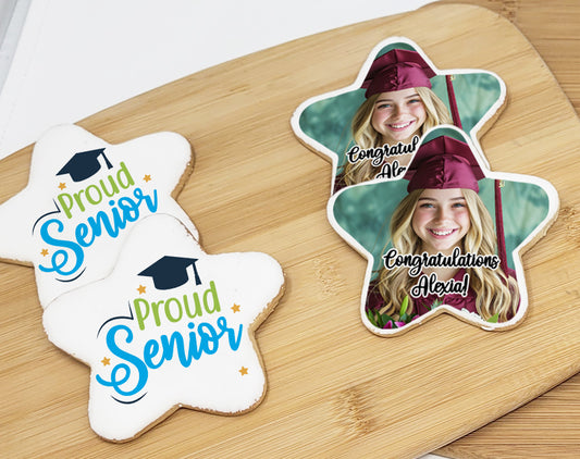 Graduation Star Photo Sugar Cookies