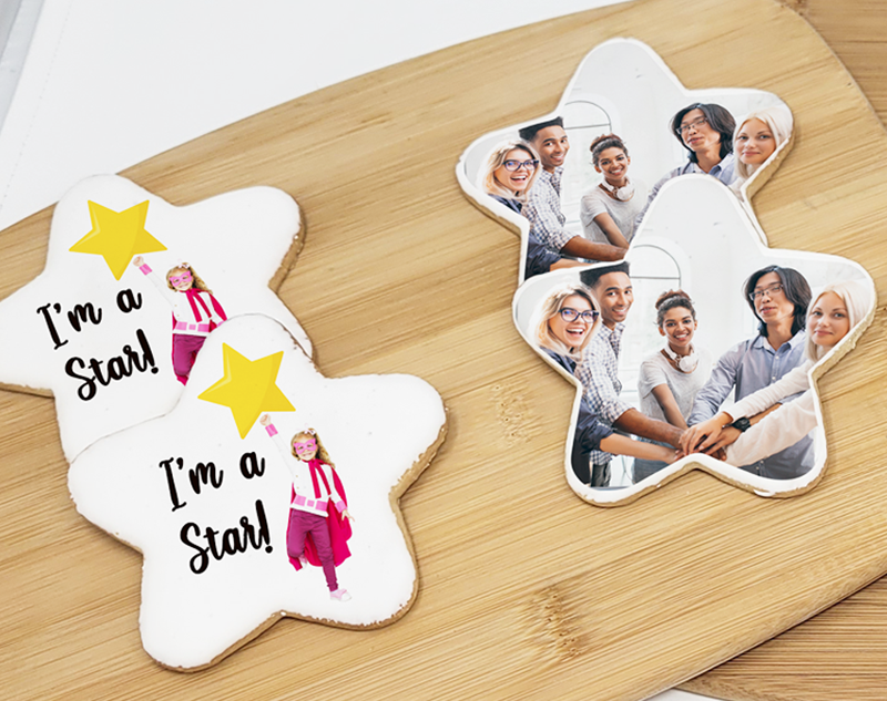 Star Custom Photo Sugar Cookies