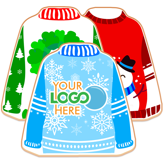 Ugly Sweater Logo Cookies