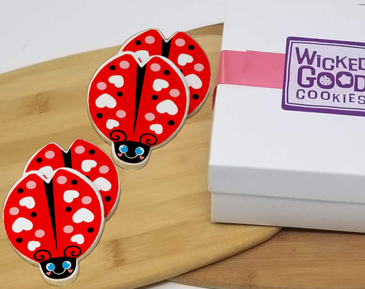 Valentine's Day Ladybug Sugar Cookie Gift Box