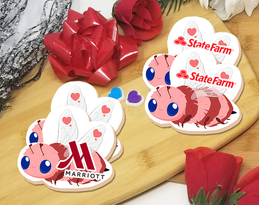 Valentine's Day Bee Logo Sugar Cookie