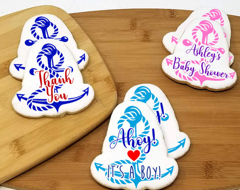 Anchor Baby Shower Sugar Cookies