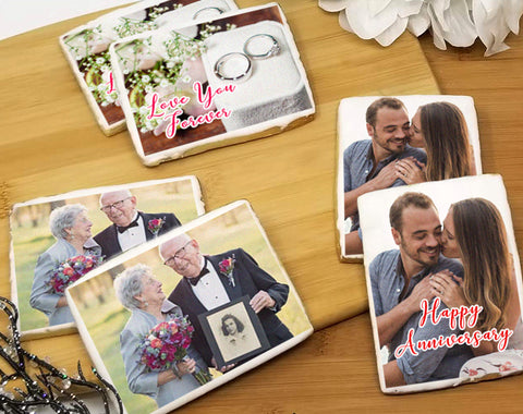 Anniversary Rectangle Photo Sugar Cookies