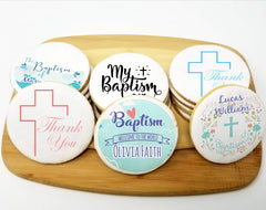 Baptism Round Sugar Cookies
