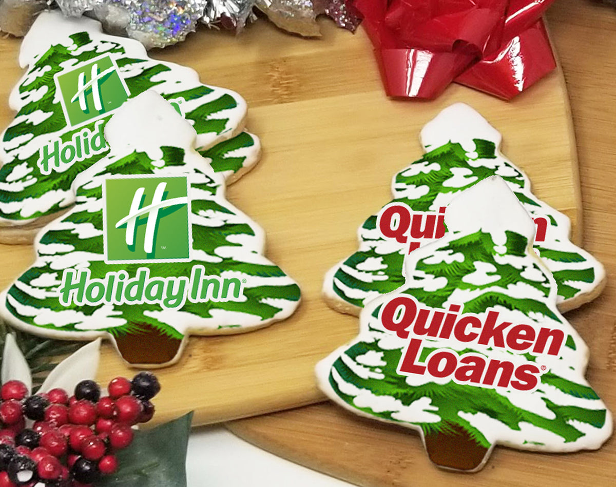 Snowy Tree Logo Sugar Cookies