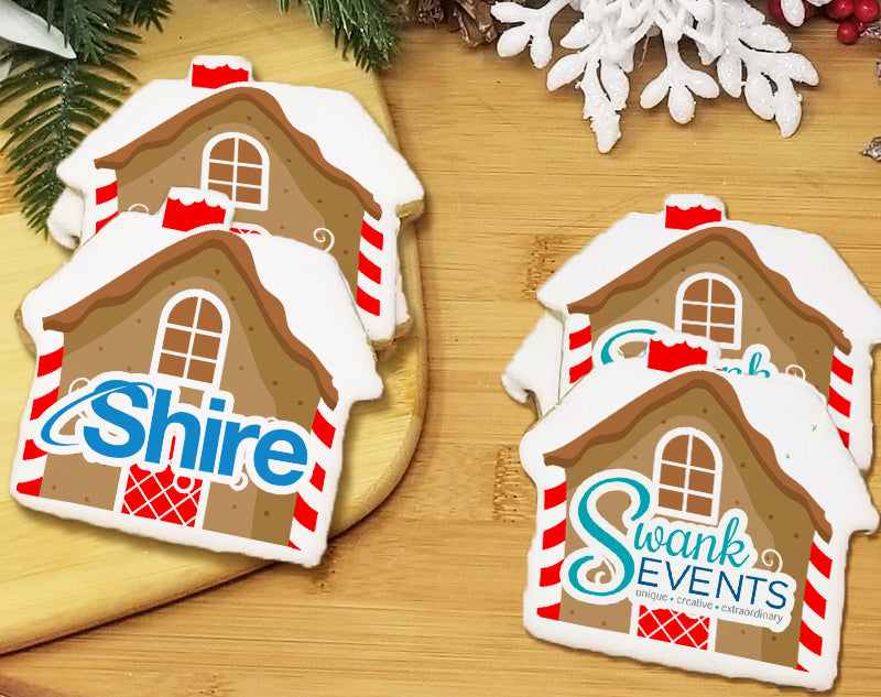 Gingerbread House Logo Sugar Cookie