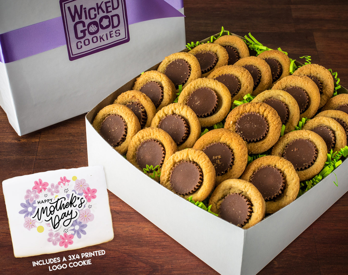 Mother's Day Peanut Butter Puddles Cookie Gift Box