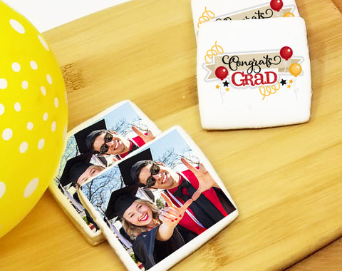 Graduation Square Photo Cookies