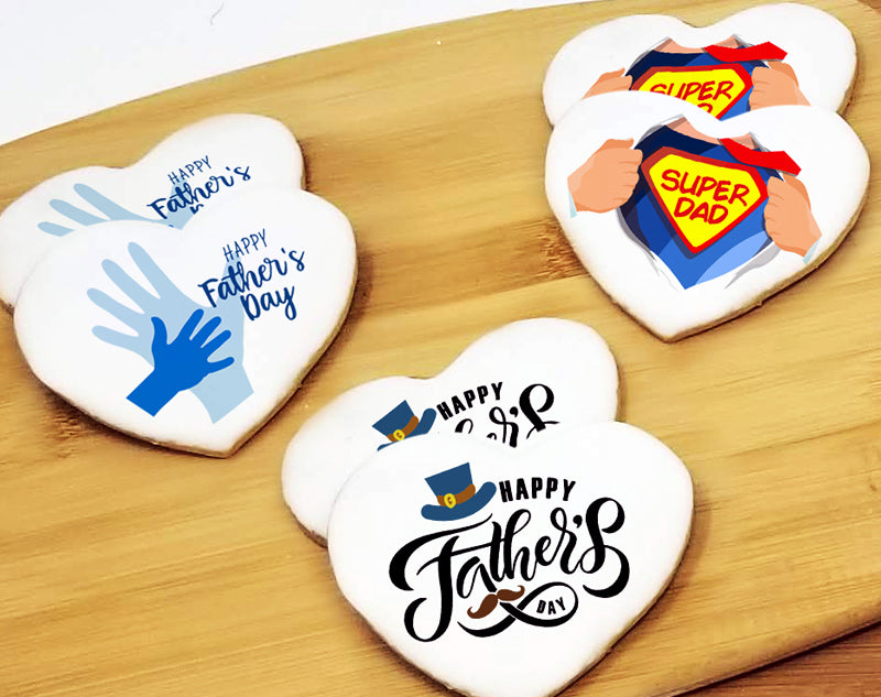 Father's Day Heart Sugar Cookies