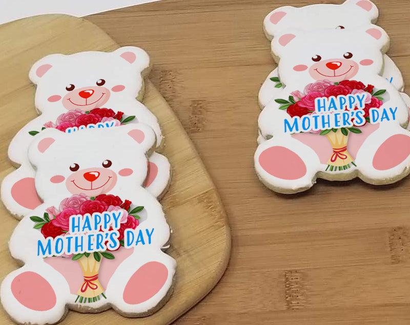 Mother's Day Teddy Bear Cookies