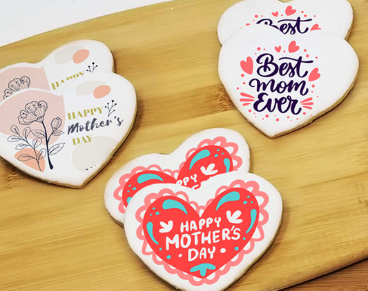 Mother's Day Heart Sugar Cookies