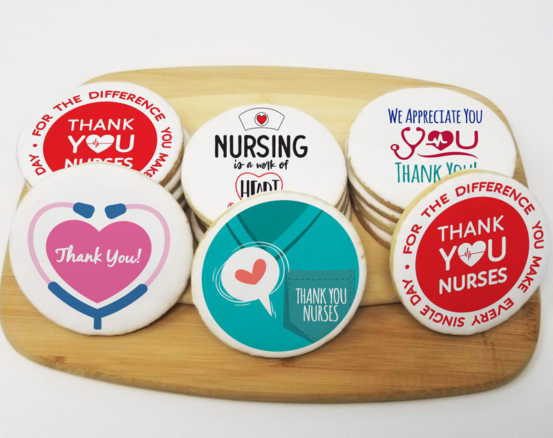 Thank You Nurses Round Sugar Cookies