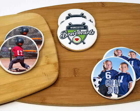 Round Sports Custom Photo Sugar Cookies